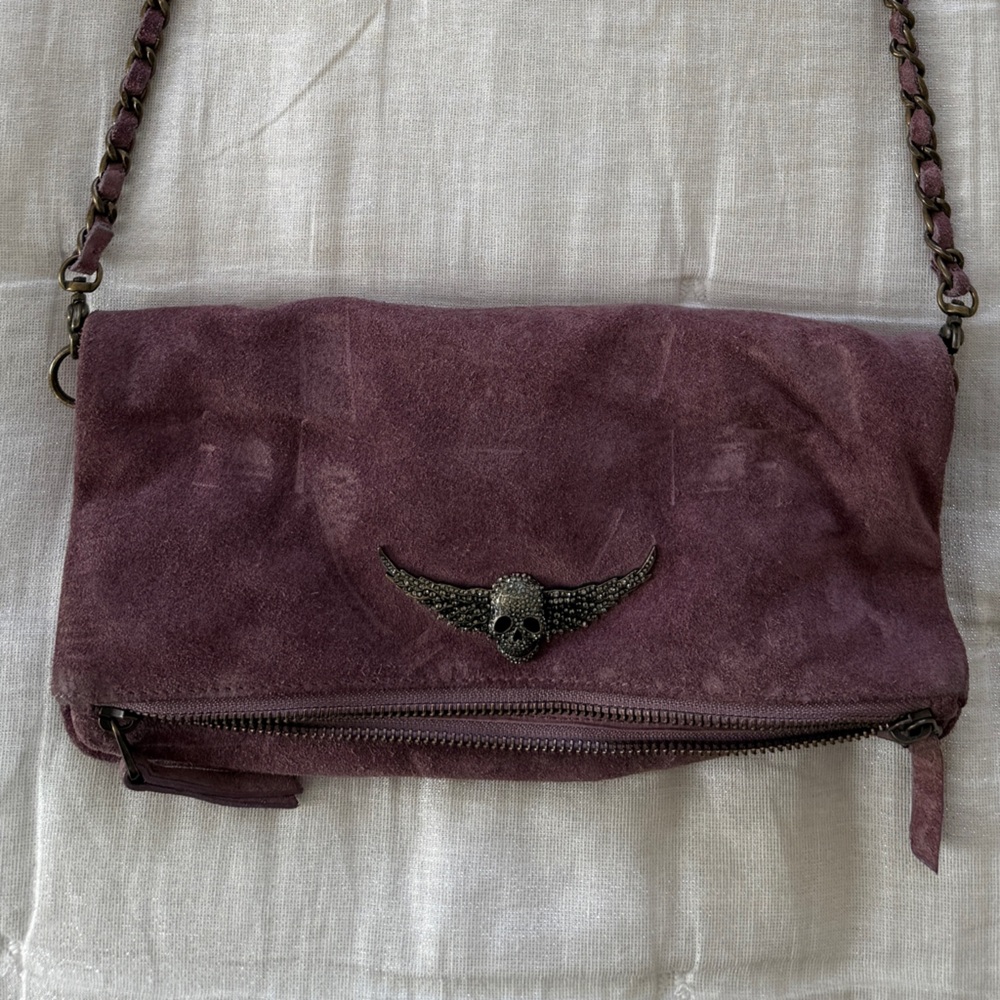 Zadig & Voltaire Purple Shoulder Bag with Chain Strap